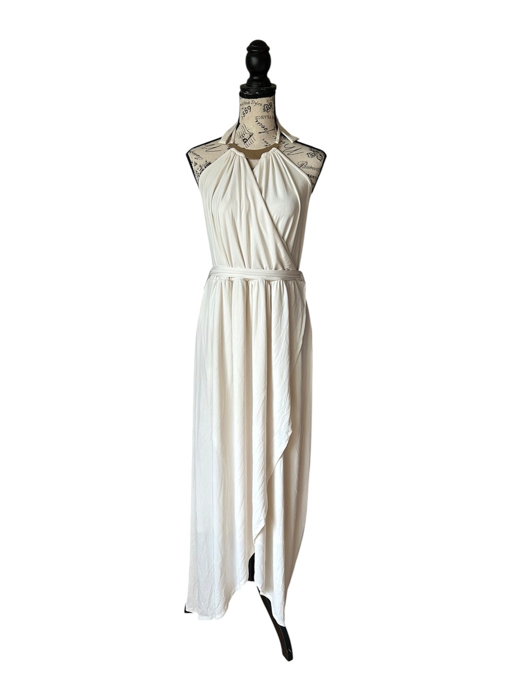 City Chic Ivory Halter Wrap Maxi Dress
